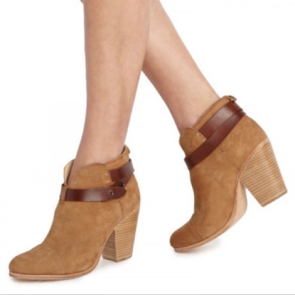 rag & bone Women’s Suede Leather Trim Embellishment Boots Size: 8.5 Color: Camel